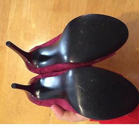 CARLOS SANTANA Burgundy SUEDE Bow Stiletto SHOES 7 - Picture 9 of 13